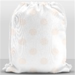 Polka Dots - Seashell on White Drawstring Bag (Large)