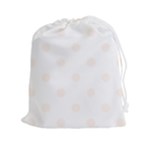 Polka Dots - Seashell on White Drawstring Pouch (XXl)