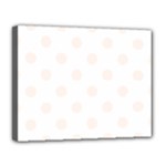 Polka Dots - Seashell on White Canvas 14  x 11  (Stretched)