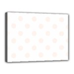 Polka Dots - Seashell on White Canvas 16  x 12  (Stretched)
