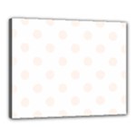 Polka Dots - Seashell on White Canvas 20  x 16  (Stretched)