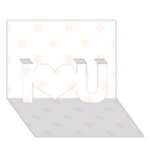 Polka Dots - Seashell on White I Love You 3D Greeting Card (7x5)