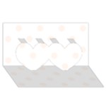 Polka Dots - Seashell on White Twin Hearts 3D Greeting Card (8x4)