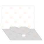 Polka Dots - Seashell on White Heart Bottom 3D Greeting Card (7x5)