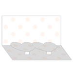 Polka Dots - Seashell on White Twin Heart Bottom 3D Greeting Card (8x4)