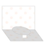 Polka Dots - Seashell on White Circle Bottom 3D Greeting Card (7x5)