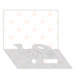 Polka Dots - Seashell on White LOVE Bottom 3D Greeting Card (7x5)