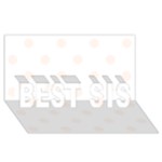 Polka Dots - Seashell on White BEST SIS 3D Greeting Card (8x4)