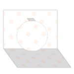 Polka Dots - Seashell on White Circle 3D Greeting Card (7x5)