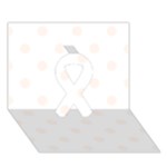 Polka Dots - Seashell on White Ribbon 3D Greeting Card (7x5)