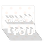 Polka Dots - Seashell on White Miss You 3D Greeting Card (7x5)