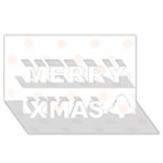 Polka Dots - Seashell on White Merry Xmas 3D Greeting Card (8x4)