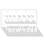 Polka Dots - Seashell on White Happy New Year 3D Greeting Card (8x4)