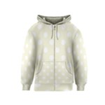 Polka Dots - White on Beige Kid s Zipper Hoodie