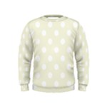 Polka Dots - White on Beige Kid s Sweatshirt