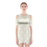 Polka Dots - White on Beige Women s Cutout Shoulder Dress