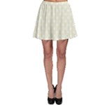 Polka Dots - White on Beige Skater Skirt