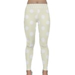 Polka Dots - White on Beige Yoga Leggings