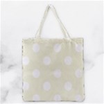 Polka Dots - White on Beige Grocery Tote Bag