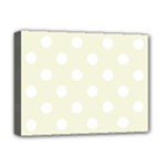Polka Dots - White on Beige Deluxe Canvas 16  x 12  (Stretched)