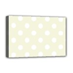 Polka Dots - White on Beige Deluxe Canvas 18  x 12  (Stretched)