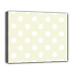 Polka Dots - White on Beige Deluxe Canvas 20  x 16  (Stretched)