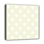 Polka Dots - White on Beige Mini Canvas 8  x 8  (Stretched)