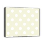Polka Dots - White on Beige Canvas 10  x 8  (Stretched)
