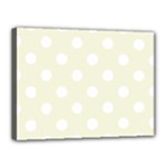 Polka Dots - White on Beige Canvas 16  x 12  (Stretched)