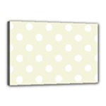 Polka Dots - White on Beige Canvas 18  x 12  (Stretched)