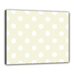 Polka Dots - White on Beige Canvas 20  x 16  (Stretched)