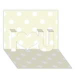 Polka Dots - White on Beige I Love You 3D Greeting Card (7x5)