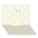 Polka Dots - White on Beige Apple 3D Greeting Card (7x5)