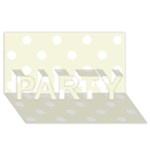 Polka Dots - White on Beige PARTY 3D Greeting Card (8x4)
