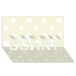 Polka Dots - White on Beige SORRY 3D Greeting Card (8x4)