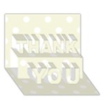 Polka Dots - White on Beige THANK YOU 3D Greeting Card (7x5)
