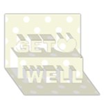 Polka Dots - White on Beige Get Well 3D Greeting Card (7x5)