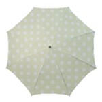 Polka Dots - White on Beige Golf Umbrella