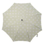 Polka Dots - White on Beige Hook Handle Umbrella (Small)