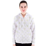 Polka Dots - Beige on White Women s Zipper Hoodie