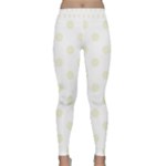 Polka Dots - Beige on White Yoga Leggings