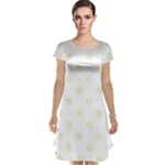 Polka Dots - Beige on White Cap Sleeve Nightdress