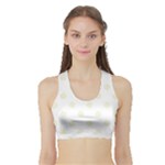 Polka Dots - Beige on White Women s Sports Bra with Border