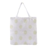 Polka Dots - Beige on White Grocery Tote Bag