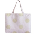 Polka Dots - Beige on White Zipper Mini Tote Bag