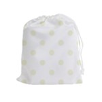 Polka Dots - Beige on White Drawstring Pouch (XL)