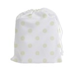 Polka Dots - Beige on White Drawstring Pouch (XXl)