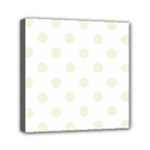 Polka Dots - Beige on White Mini Canvas 6  x 6  (Stretched)