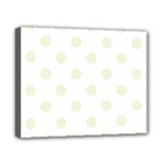 Polka Dots - Beige on White Canvas 10  x 8  (Stretched)