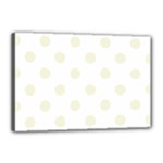 Polka Dots - Beige on White Canvas 18  x 12  (Stretched)